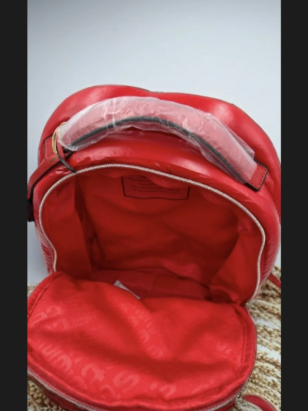 New! Estee Lauder  Fluffy  Backpack Makeup  Bag ~ Red Black Pom Pom